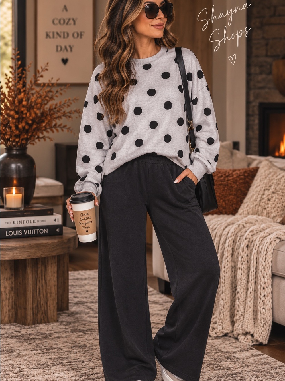 Zenana Fleece Wide-Leg Lounge Pants Black